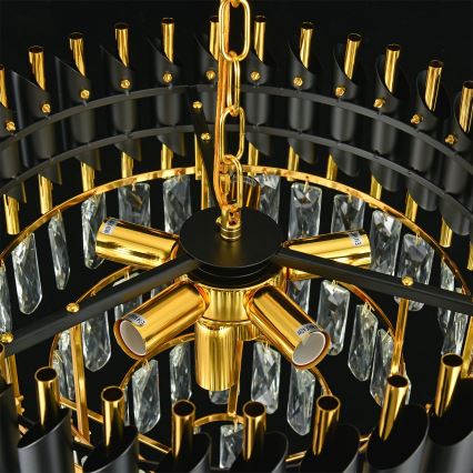 Brilagi - Aufbau-Kronleuchter ECLIPSE 7xE14/10W/230V Ø 48 cm schwarz/gold