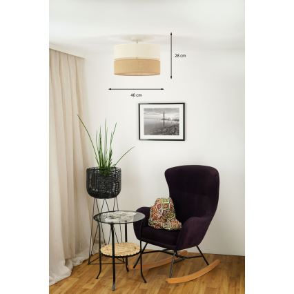 Brilagi - Aufbauleuchte ROYAL YUTE 1xE27/15W/230V d 40 cm beige/cremefarben