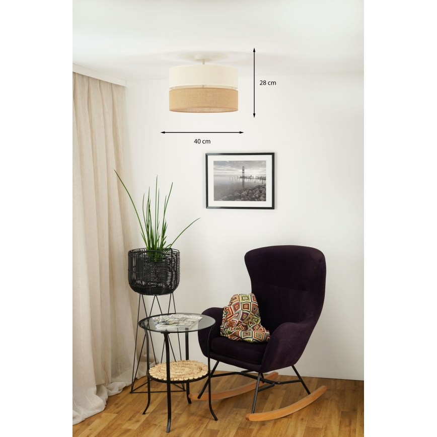 Brilagi - Aufbauleuchte ROYAL YUTE 1xE27/15W/230V d 40 cm beige/cremefarben