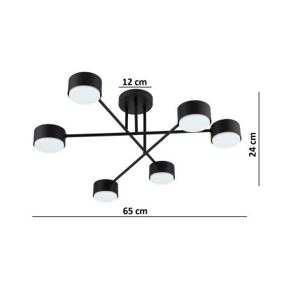 Brilagi - Aufgesetzte Deckenleuchte 6xGX53/12W/230V schwarz