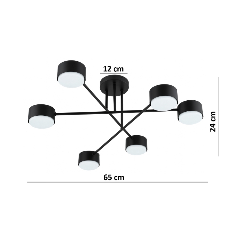 Brilagi - Aufgesetzte Deckenleuchte 6xGX53/12W/230V schwarz