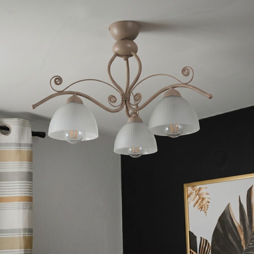 Brilagi - Aufgesetzte Deckenleuchte ANTICO MODERN 3xE27/60W/230V beige