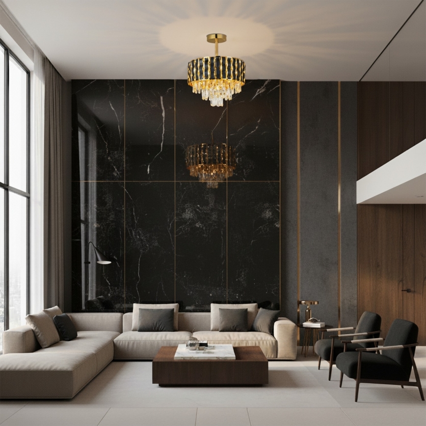 Brilagi - Aufgesetzte Deckenleuchte CRISTAL 5xE14/40W/230V, Durchmesser 38 cm