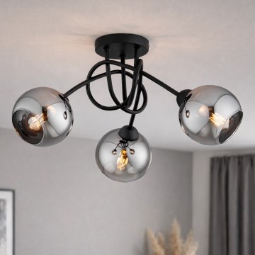 Brilagi - Aufgesetzte Deckenleuchte DIOR 3xE27/60W/230V schwarz/rauchgrau