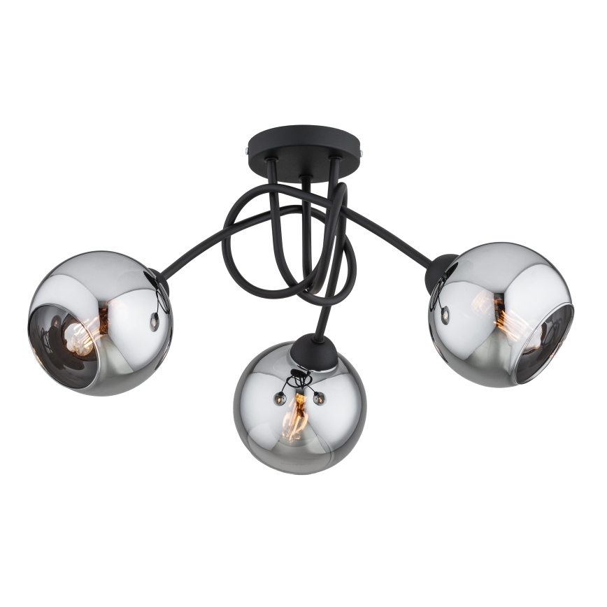 Brilagi - Aufgesetzte Deckenleuchte DIOR 3xE27/60W/230V schwarz/rauchgrau