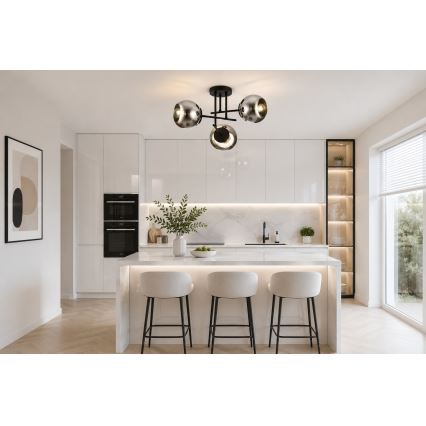 BRILAGI - Aufgesetzte Deckenleuchte DIOR 3xE27/60W/230V schwarz/rauchgrau
