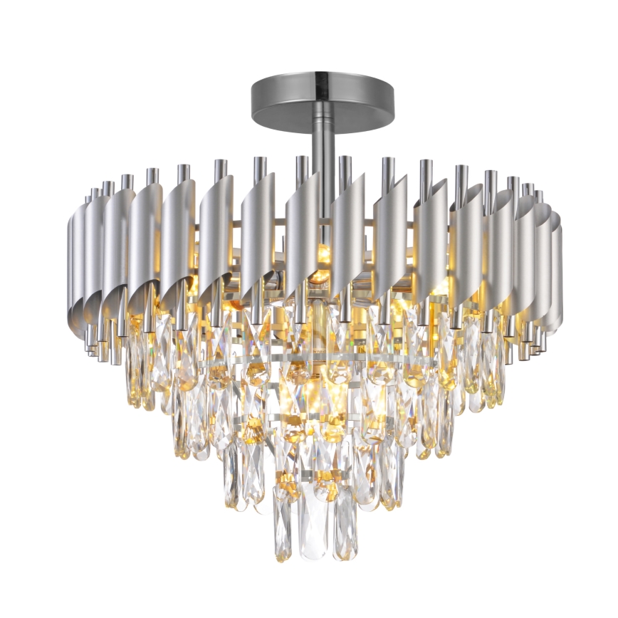 Brilagi - Aufgesetzte Deckenleuchte ECLIPSE 7xE14/10W/230V Ø 48 cm silber