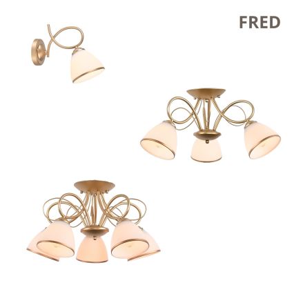 Brilagi - Aufgesetzte Deckenleuchte FRED 5xE27/60W/230V Durchmesser 59 cm goldfarben