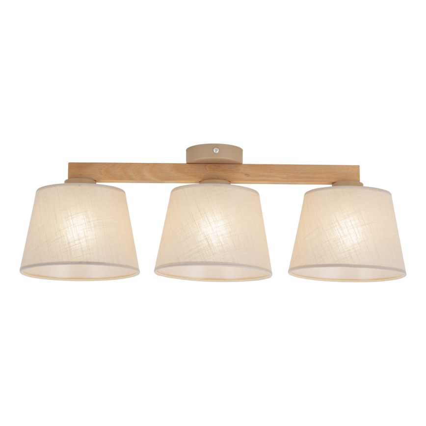 Brilagi - Aufgesetzte Deckenleuchte LATTE SABIA 3xE27/15W/230V Kiefer/Beige