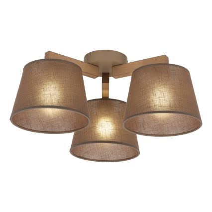Brilagi - Aufgesetzte Deckenleuchte LATTE SABIA 3xE27/15W/230V Kiefer/Braun