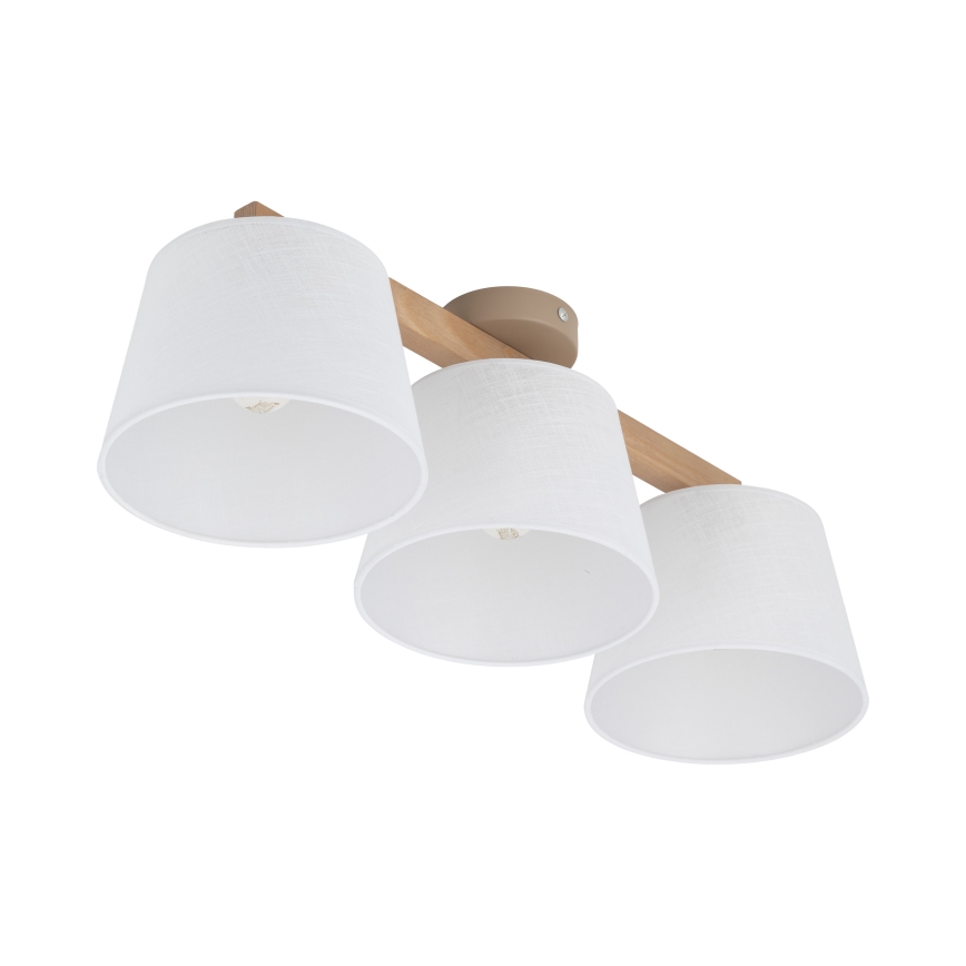 Brilagi - Aufgesetzte Deckenleuchte LATTE SABIA 3xE27/15W/230V Kiefer/weiß