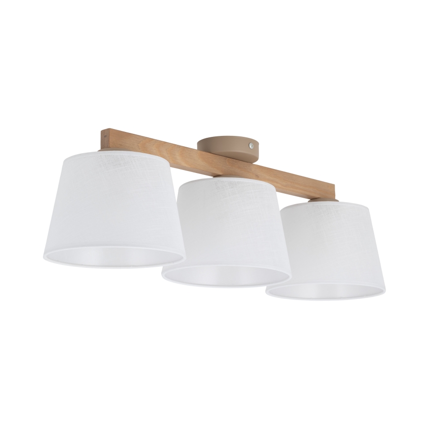 Brilagi - Aufgesetzte Deckenleuchte LATTE SABIA 3xE27/15W/230V Kiefer/weiß