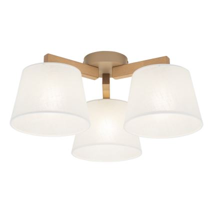 Brilagi - Aufgesetzte Deckenleuchte LATTE SABIA 3xE27/15W/230V Kiefer/Weiß