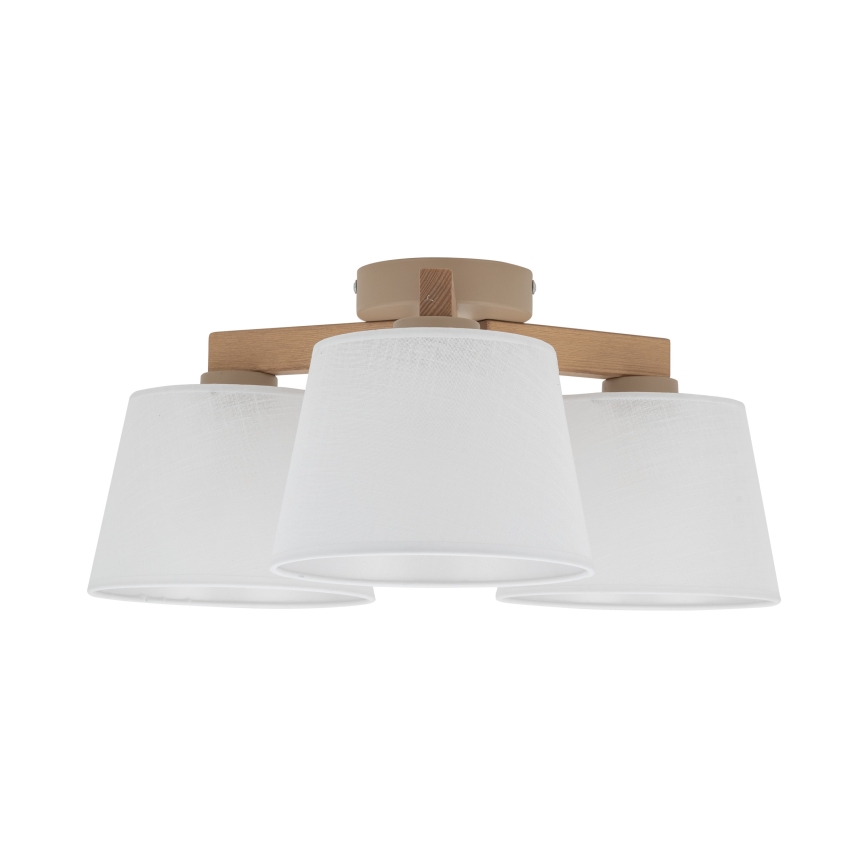 Brilagi - Aufgesetzte Deckenleuchte LATTE SABIA 3xE27/15W/230V Kiefer/Weiß