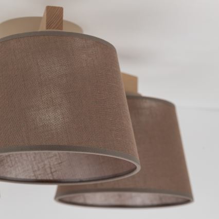 Brilagi - Aufgesetzte Deckenleuchte LATTE SABIA 3xE27/60W/230V Kiefer/Braun