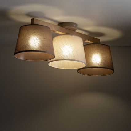 Brilagi - Aufgesetzte Deckenleuchte LATTE SABIA 3xE27/60W/230V Kiefer/Mix