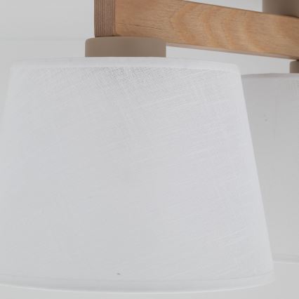 Brilagi - Aufgesetzte Deckenleuchte LATTE SABIA 3xE27/60W/230V Kiefer/weiß