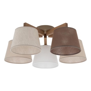 Brilagi - Aufgesetzte Deckenleuchte LATTE SABIA 5xE27/15W/230V Kiefer/Mix