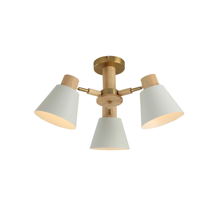 Brilagi - Aufgesetzte Deckenleuchte LUND WOOD 3xE27/40W/230V, Ø 50 cm, Holz