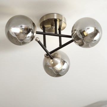 Brilagi - Aufgesetzte Deckenleuchte MALIVA 3xE14/15W/230V mattchrom/rauchglas