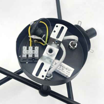 Brilagi - Aufgesetzte Deckenleuchte MALIVA 6xE14/15W/230V schwarz/rauchglas