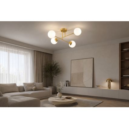 Brilagi - Aufgesetzte Deckenleuchte MILO 4xE27/60W/230V goldfarben