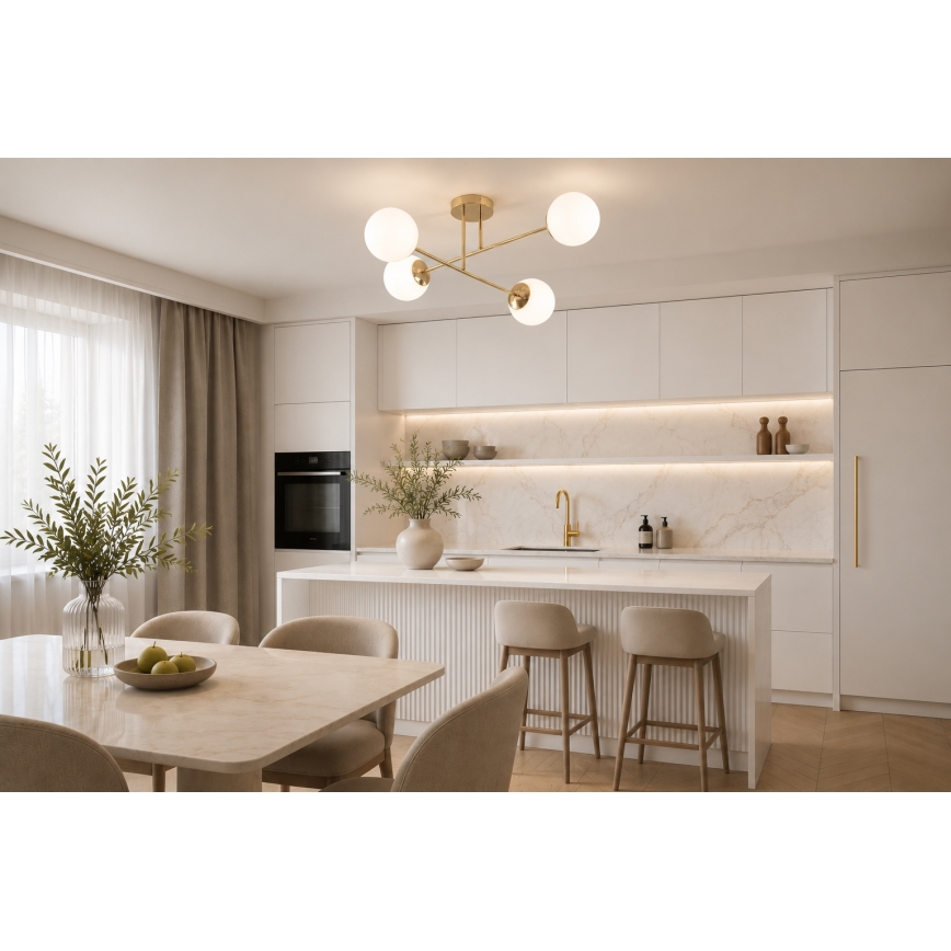 Brilagi - Aufgesetzte Deckenleuchte MILO 4xE27/60W/230V goldfarben