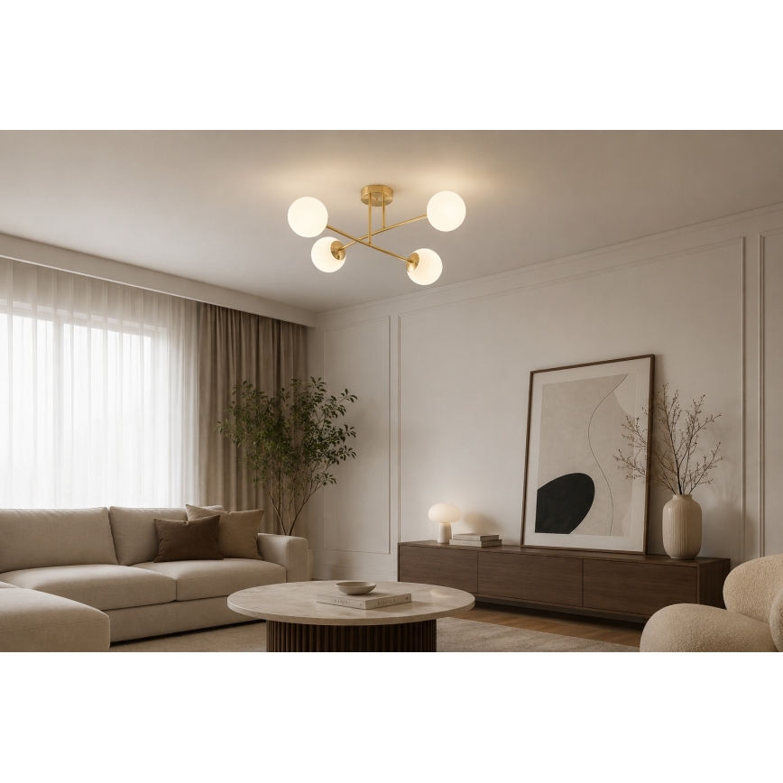Brilagi - Aufgesetzte Deckenleuchte MILO 4xE27/60W/230V goldfarben