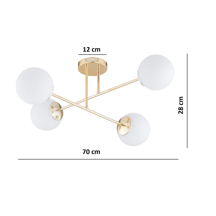 Brilagi - Aufgesetzte Deckenleuchte MILO 4xE27/60W/230V goldfarben