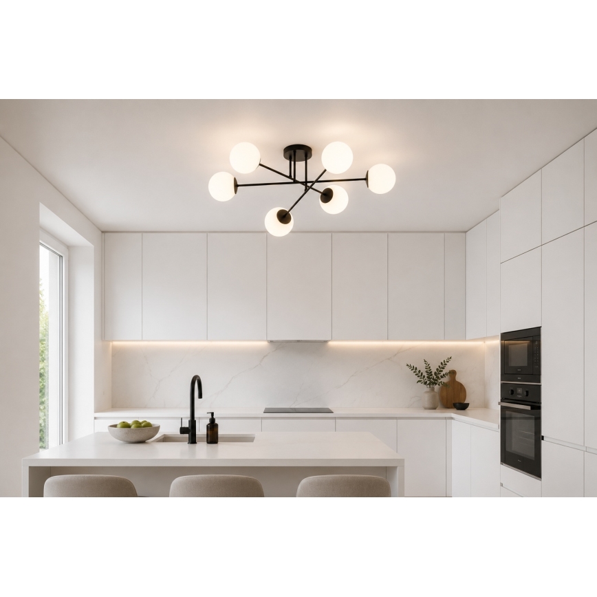 Brilagi - Aufgesetzte Deckenleuchte MILO 6xE27/60W/230V schwarz