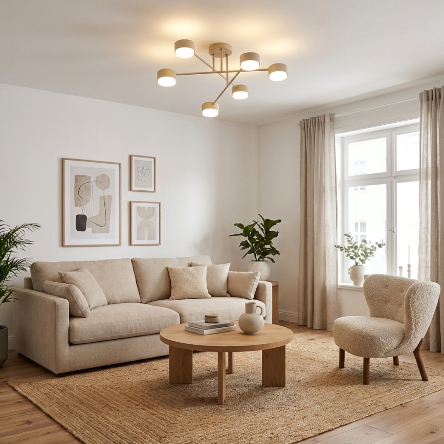 Brilagi - Aufgesetzte Deckenleuchte MONO 6xGX53/12W/230V beige