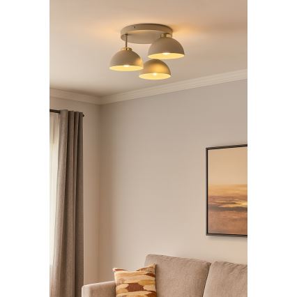 Brilagi - Aufgesetzte Deckenleuchte MOON 3xE27/60W/230V beige/gold