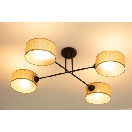 Brilagi - Aufgesetzte Deckenleuchte VIRGO 4xE14/40W/230V beige/schwarz