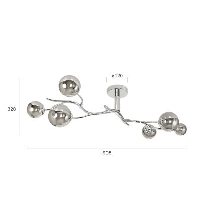 Brilagi - Aufgesetzte LED-Deckenleuchte MISTEL 6xG9/3W/230V schwarz-chrom/rauchglas