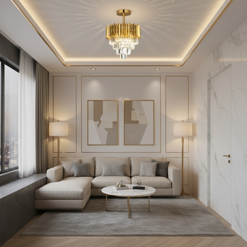 Brilagi - Aufgesetzter Kronleuchter CRISTAL 5xE14/40W/230V pr. 43 cm