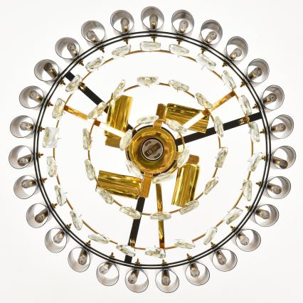 Brilagi - Aufgesetzter Kronleuchter ECLIPSE 5xE14/10W/230V Ø 38 cm Schwarz/Gold