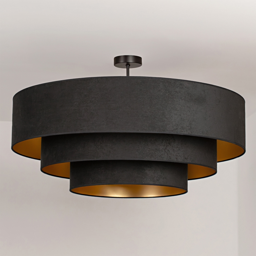Brilagi - Aufgesetzter Kronleuchter LUNETA 3xE27/60W/230V Ø 80 cm schwarz/gold
