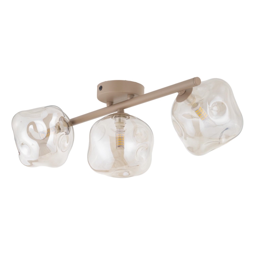Brilagi - Aufgesetzter Kronleuchter VULCANO 3xG9/8W/230V beige/rauchiges Beige