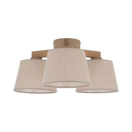 Brilagi - Aufputz-Deckenleuchte LATTE SABIA 3xE27/15W/230V Kiefer/Beige