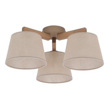 Brilagi - Aufputz-Deckenleuchte LATTE SABIA 3xE27/60W/230V Kiefer/Beige