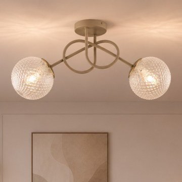 Brilagi - Aufputz-Deckenleuchte STELLA 2xE27/60W/230V Beige/Gold