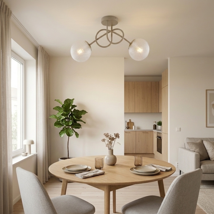 Brilagi - Aufputz-Deckenleuchte STELLA 2xE27/60W/230V Beige/Gold
