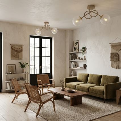 Brilagi - Aufputz-Deckenleuchte STELLA 2xE27/60W/230V Beige/Gold