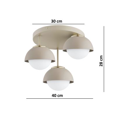 BRILAGI - Aufputz-Kronleuchter COSMO 3xE27/60W/230V beige/gold