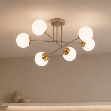 Brilagi - Aufputz-Kronleuchter MILO 6xE27/60W/230V beige/gold