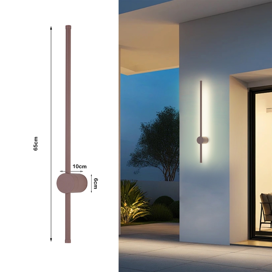 Brilagi - Außenwandleuchte AURA LED/12W/230V 3000K IP54 65 cm braun CRI 90
