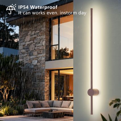 Brilagi - LED-Außenwandleuchte AURA LED/20W/230V 3000K IP54 97 cm braun CRI 90