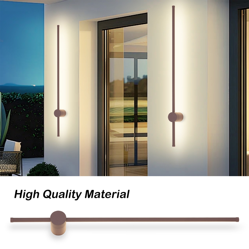 Brilagi - LED-Außenwandleuchte AURA LED/20W/230V 3000K IP54 97 cm braun CRI 90