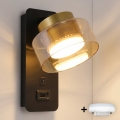Brilagi - AURA LUX Wandleuchte mit USB-Anschluss 1xGX53/30W/230V schwarz/gold