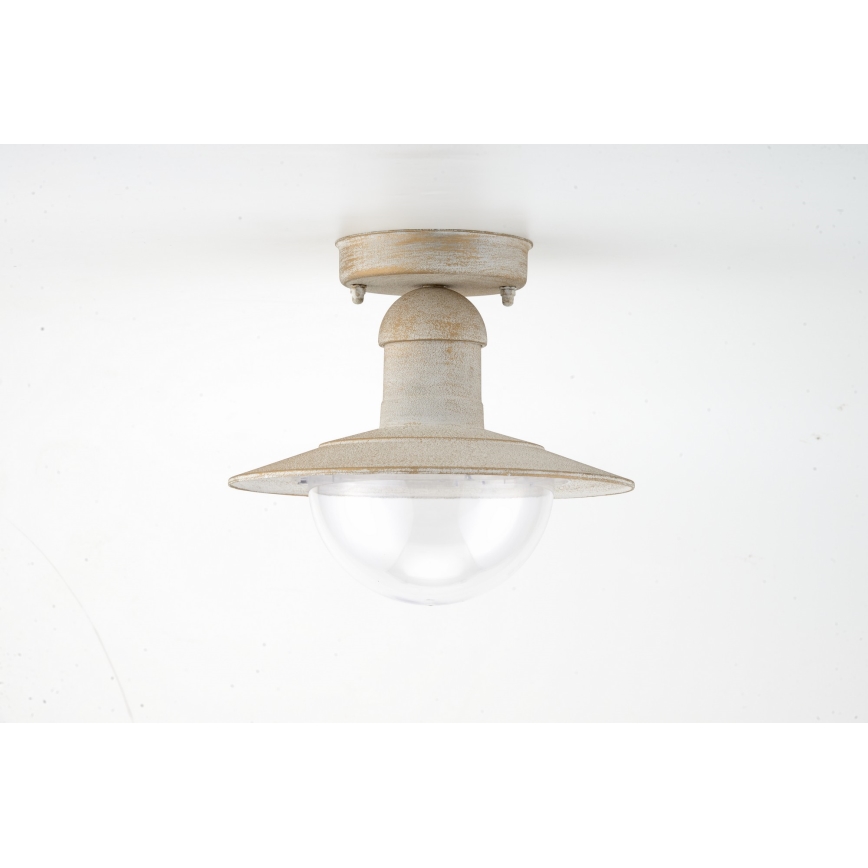 Brilagi - Außen-Deckenleuchte MOLDE 1xE27/60W IP44 weiß/Patina